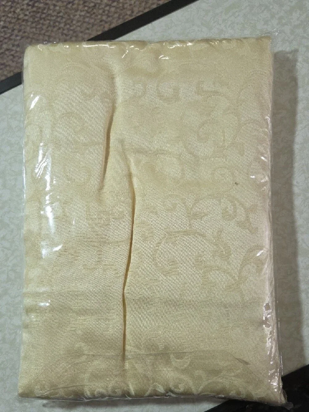 Lenox Opal Innocence Cream Damask Tablecloth